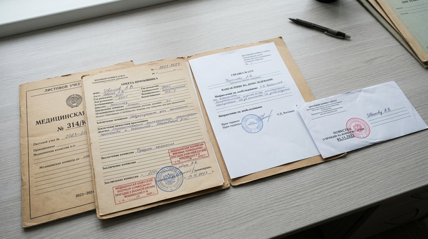Медицинская документация и официальные документы для прохождения военно-врачебной комиссии