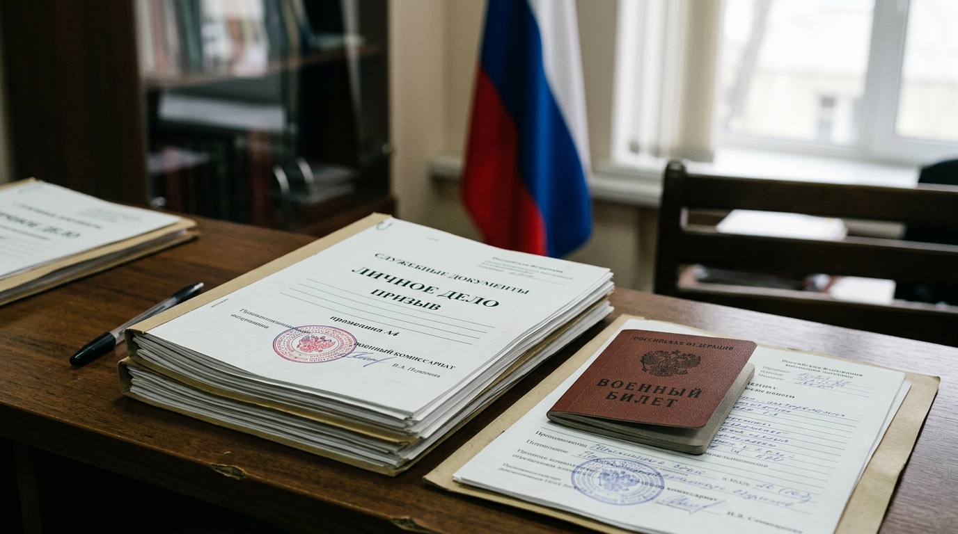 Документы призывника и военный билет на столе — оформление отсрочки от армии для сироты