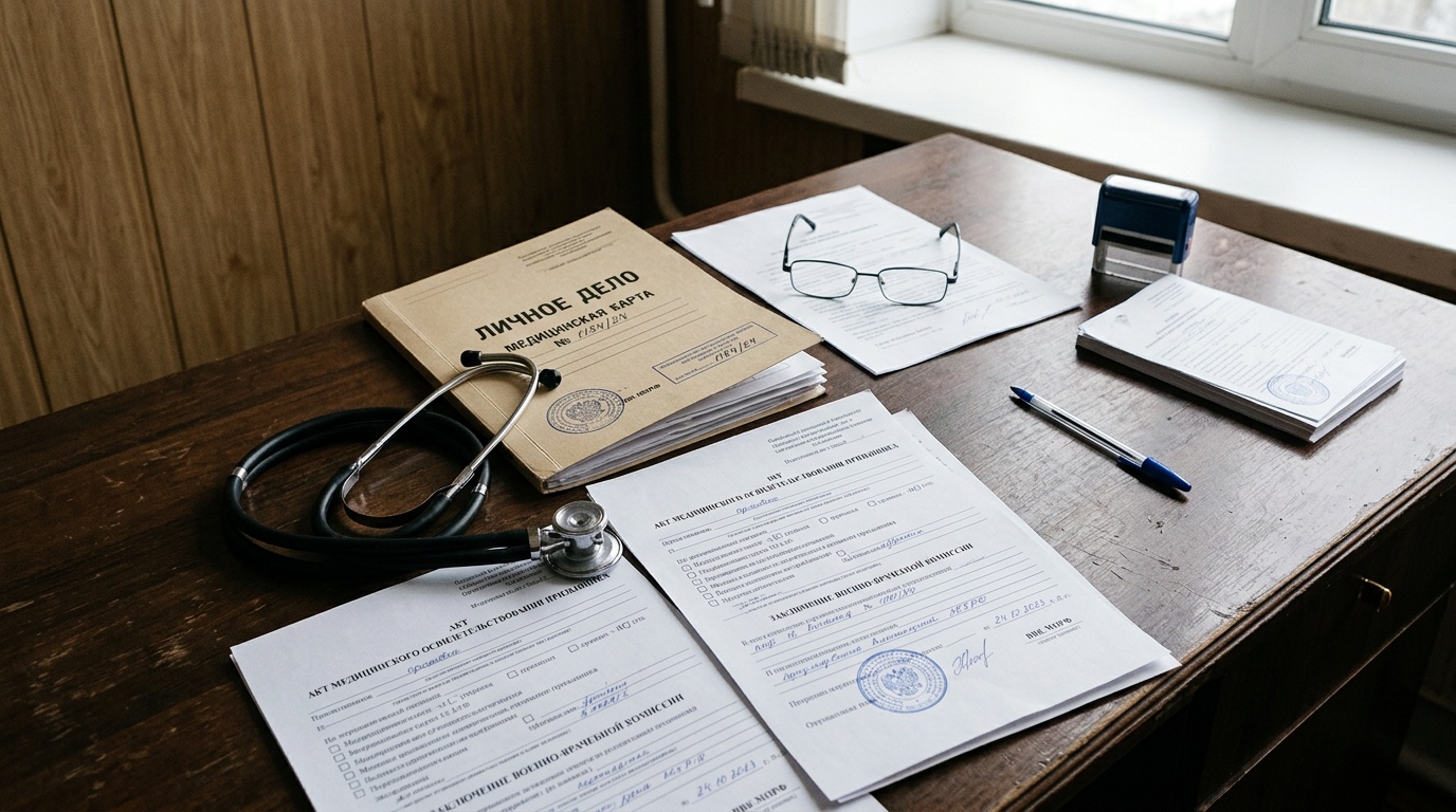 Медицинские документы и бланки освидетельствования как символ определения категории годности при умственной отсталости